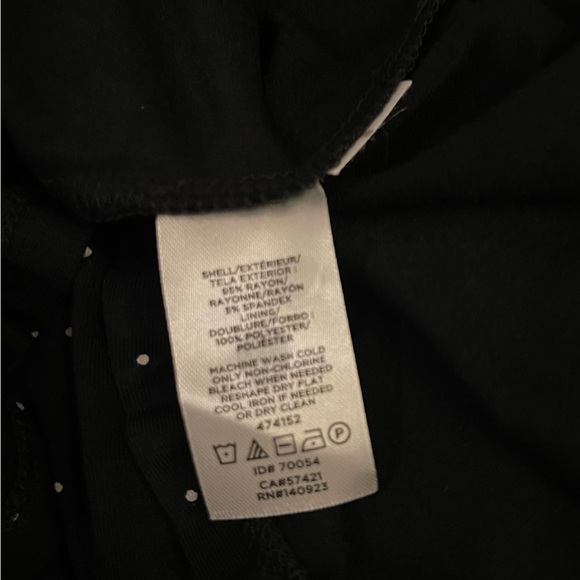 LOFT Black Mini Dress with White Dots - Picture 4 of 4